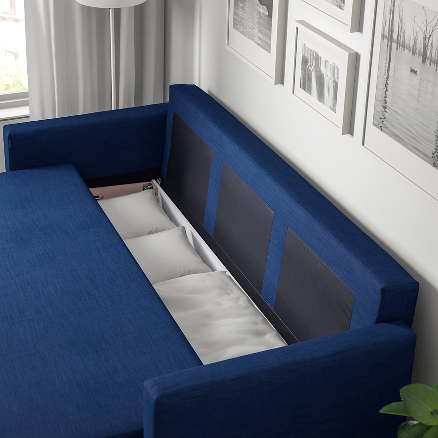 FRIHETEN 3 seater sofa bed, Skiftebo blue IKEA