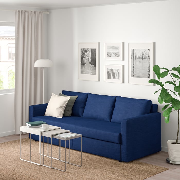FRIHETEN 3 seater sofa bed, Skiftebo blue IKEA