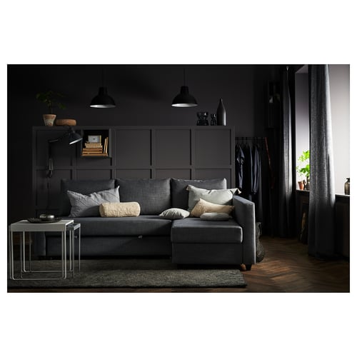 FRIHETEN corner sofa bed with storage, Skiftebo dark grey IKEA