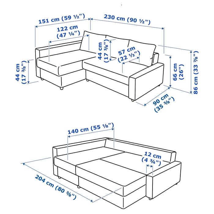 FRIHETEN corner sofa bed with storage, with extra back cushions