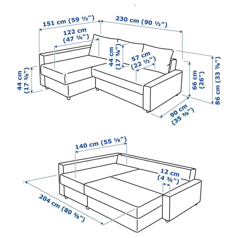 FRIHETEN corner sofa bed with storage, with extra back cushions