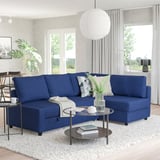 FRIHETEN / KLAGSHAMN Corner sofa-bed with storage, Skiftebo blue