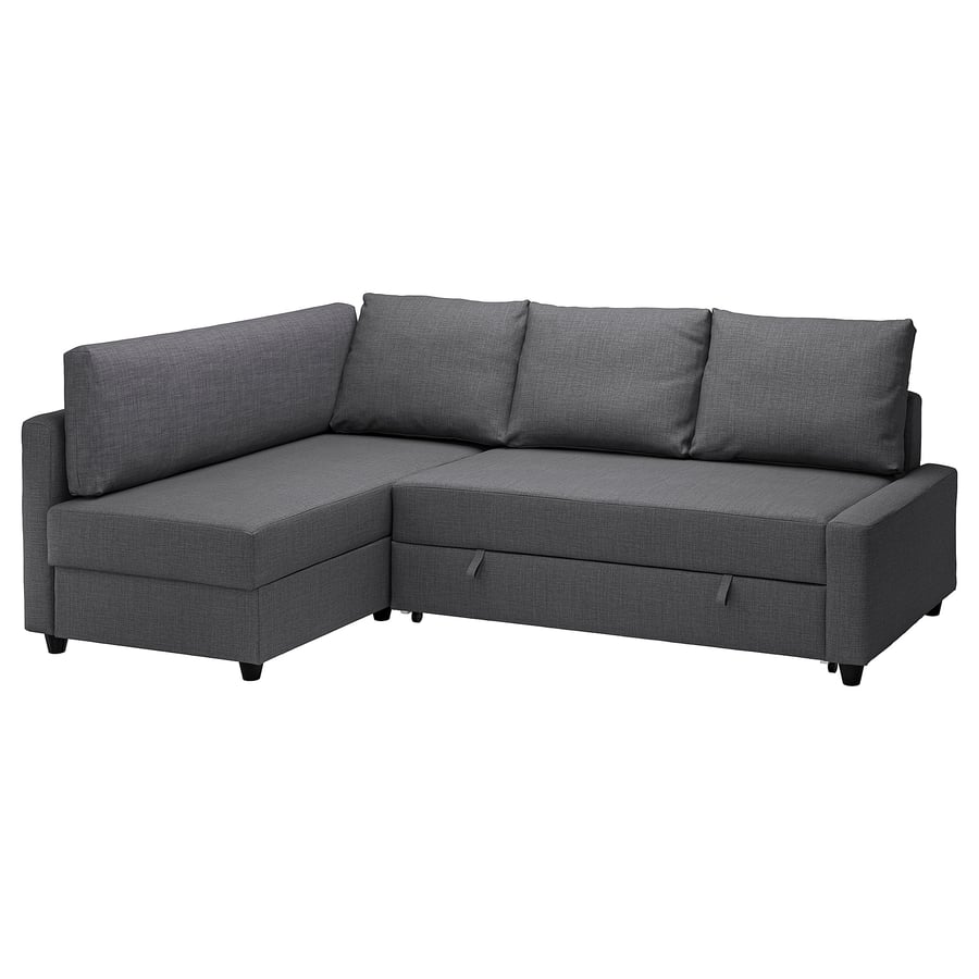 FRIHETEN / KLAGSHAMN corner sofa bed with storage, Skiftebo dark grey