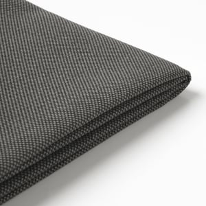 Close-up of durable, textured grey outdoor cushion cover with visible stitching.