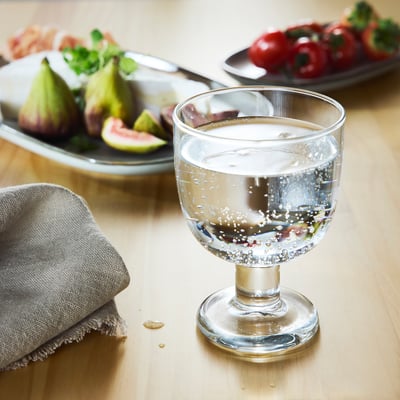 FRUKTDUVA Goblet, clear glass, 27 cl