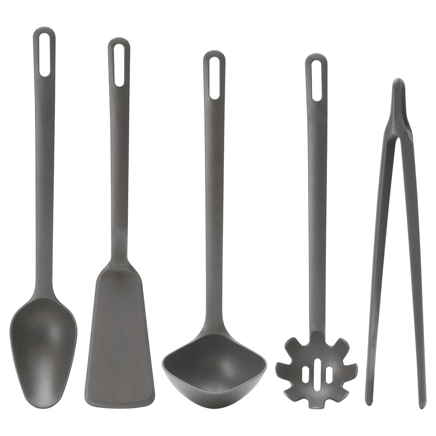 FULLÄNDAD 5piece kitchen utensil set, grey IKEA