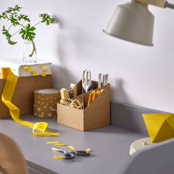 GÄRDESGÅRD Desk organiser, natural, 16x16 cm