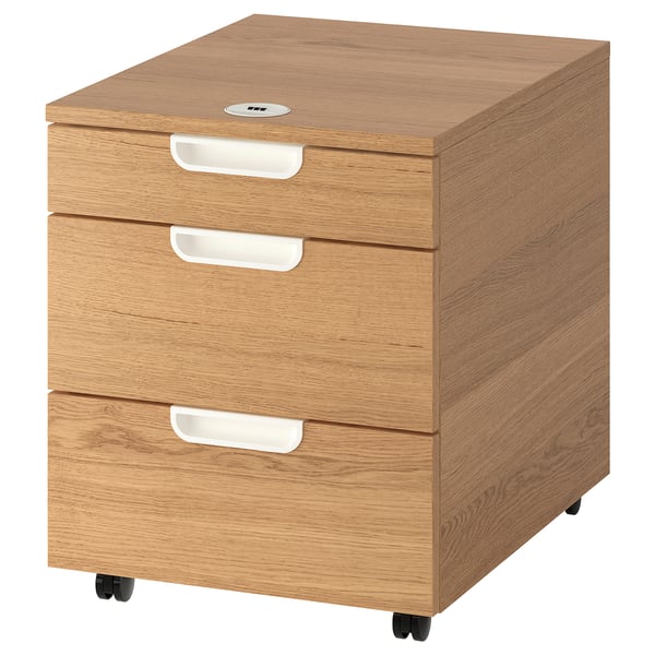Galant Drawer Unit On Castors Oak Veneer Ikea