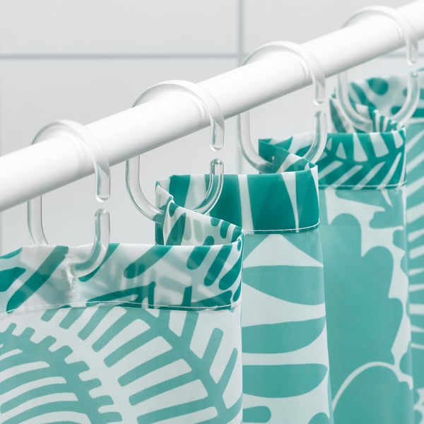 GATKAMOMILL Shower curtain, turquoise, white, 180x180 cm IKEA