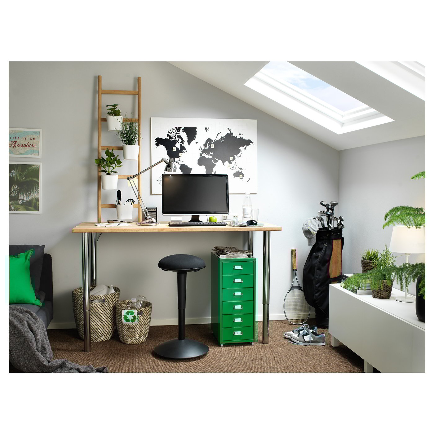 GERTON Table Beech/chromeplated 155 x 75 cm IKEA