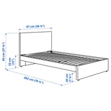 GLADSTAD Upholstered bed frame, Kabusa light grey, Standard Single