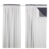 GLANSNÄVA Curtain liners, 1 pair, light grey, 143x240 cm