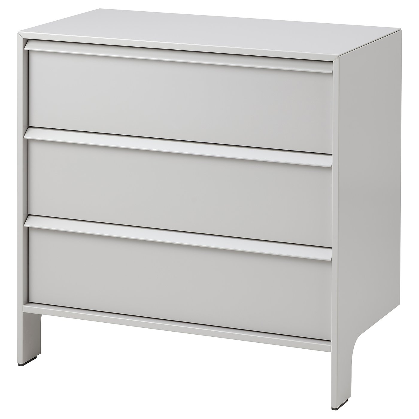 GLESVÄR light grey, Chest of 3 drawers with 2 legs IKEA