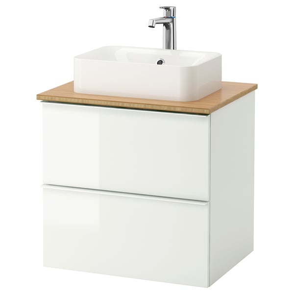 Godmorgon Tolken Horvik Wsh Stnd W Countrtop 45x32 Wsh Bsn High Gloss White Bamboo Brogrund Tap 62x49x72 Cm Ikea