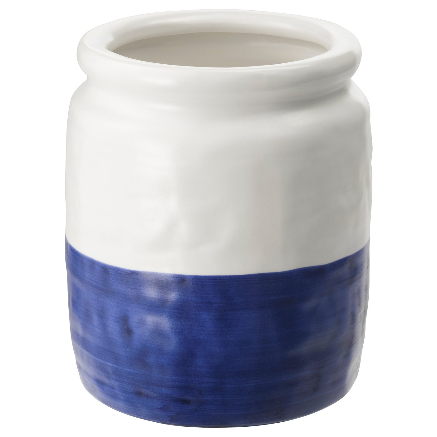 Godtagbar Ceramic White Blue Vase Height 18 Cm Diameter 15 Cm