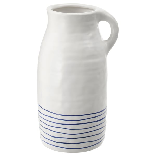 Godtagbar Vase Ceramic White Blue Ikea