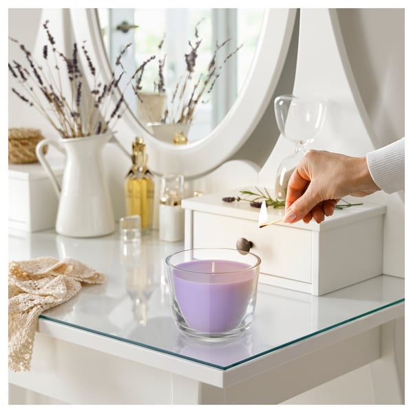 GOLIATTUJA Scented candle in glass, Lavender bliss/purple, 20 hr
