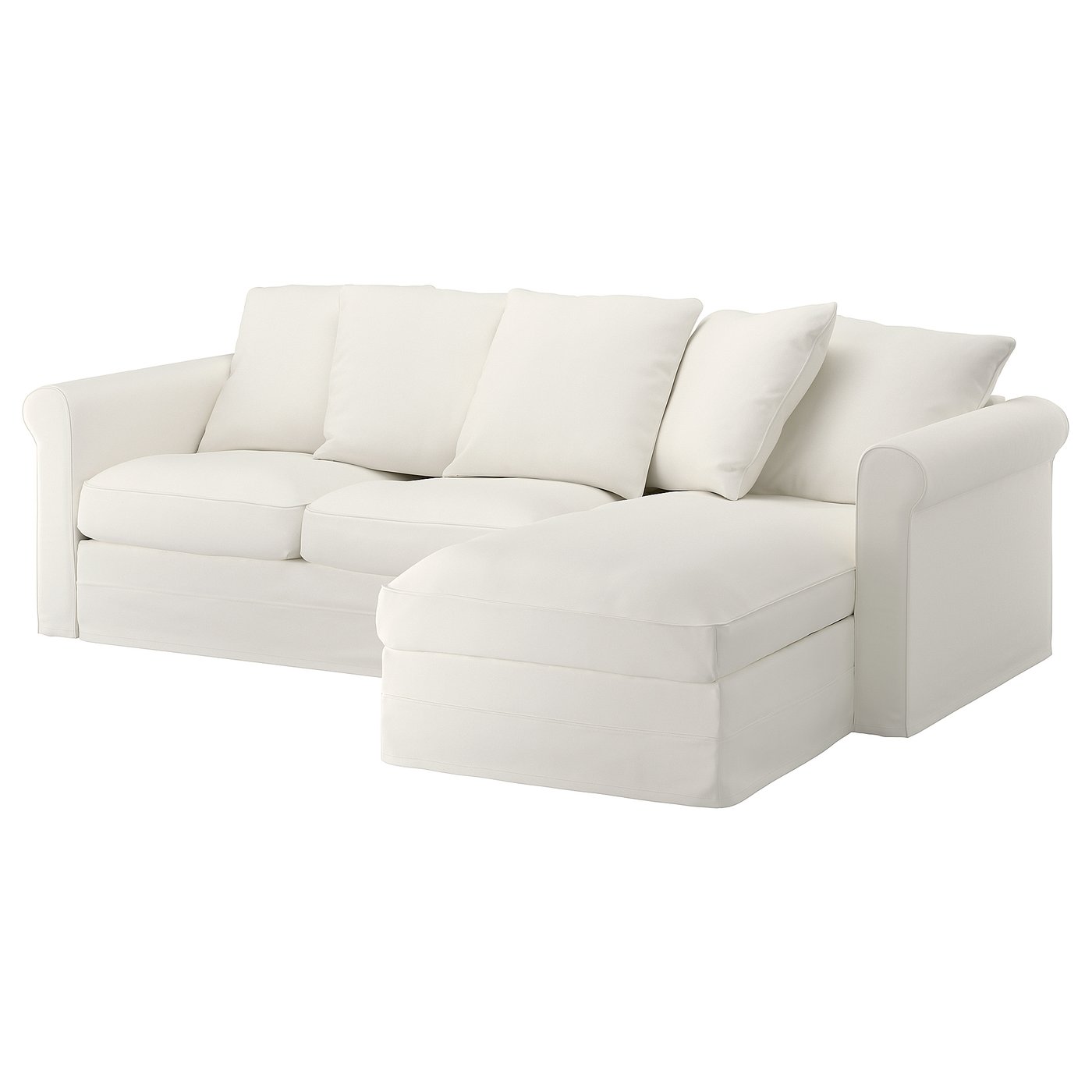 GRNLID 3 Seat Sofa With Chaise Longue Inseros White IKEA