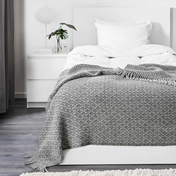 GRÅFIBBLA throw, grey, 150x200 cm IKEA