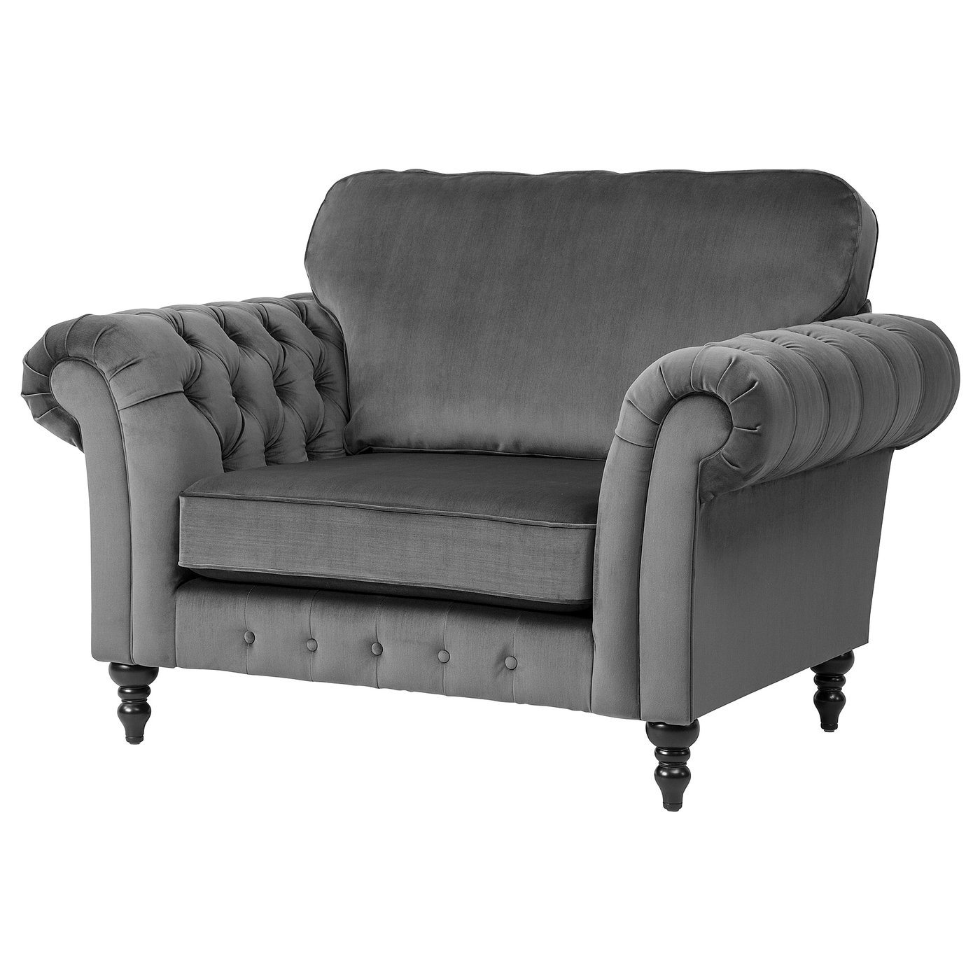 GREVIE Armchair velvet grey IKEA