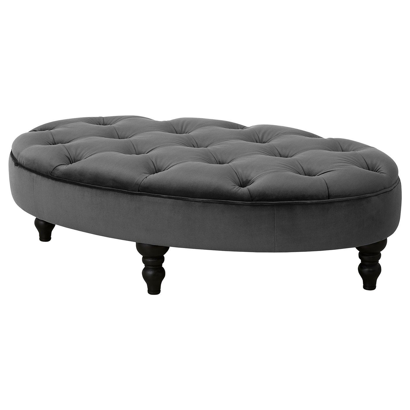 GREVIE Footstool, velvet grey IKEA