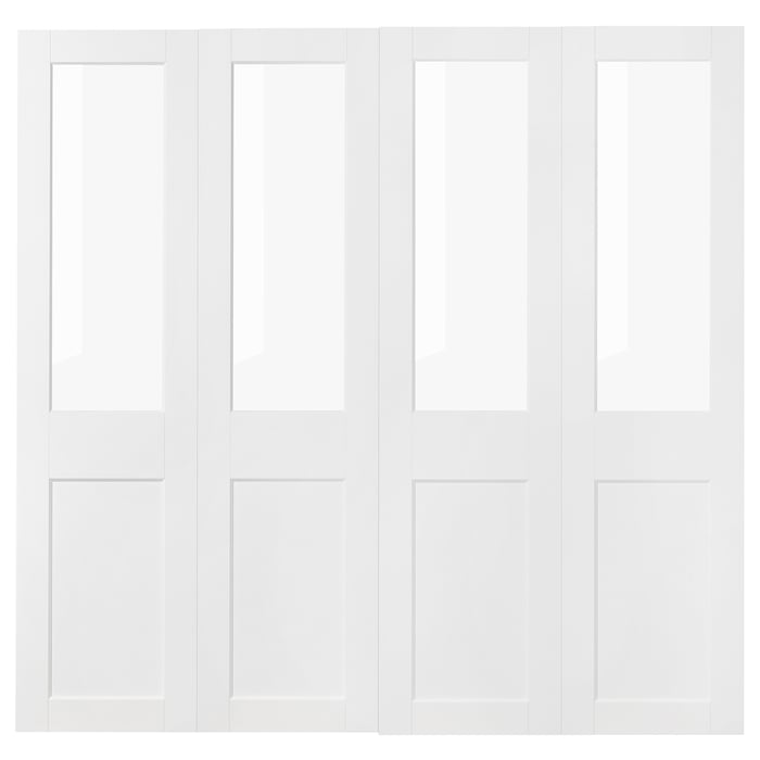 GRIMO pair of sliding doors, glass/white, 200x201 cm IKEA