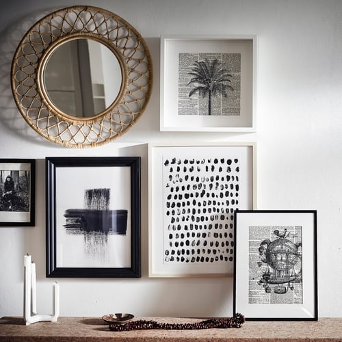 GRINSBOL mirror, rattan, 55 cm IKEA