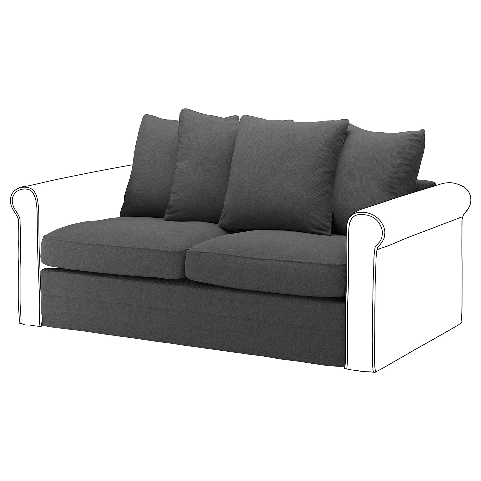 GRÖNLID Tallmyra medium grey, 2seat sofabed section IKEA