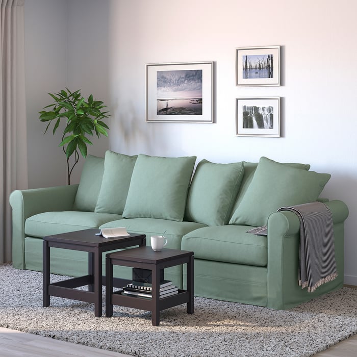 GRÖNLID 3seat sofabed, Tallmyra light green IKEA