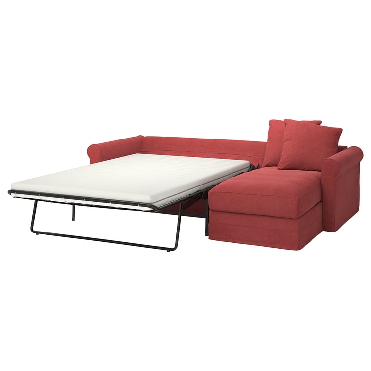 GRÖNLID 3seat sofabed with chaise longue, Tallmyra light red IKEA