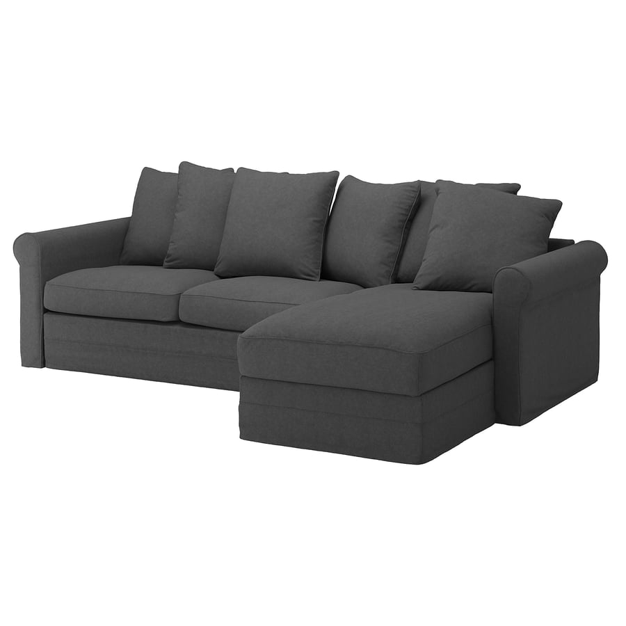 GRÖNLID 3seat sofabed with chaise longue, Tallmyra medium grey IKEA