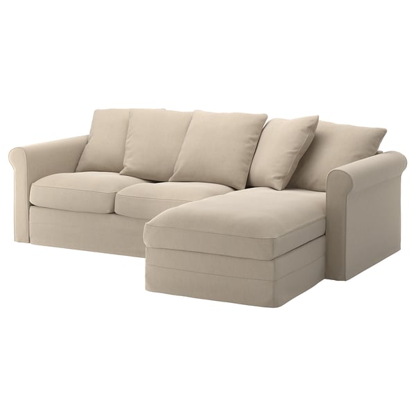 GRÖNLID with chaise longue/Sporda natural, 3-seat sofa - IKEA