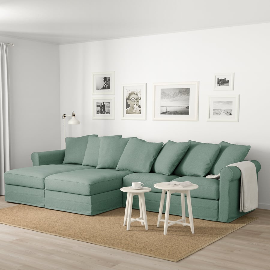 GRÖNLID 4seat sofa with chaise longues, Tallmyra light green IKEA