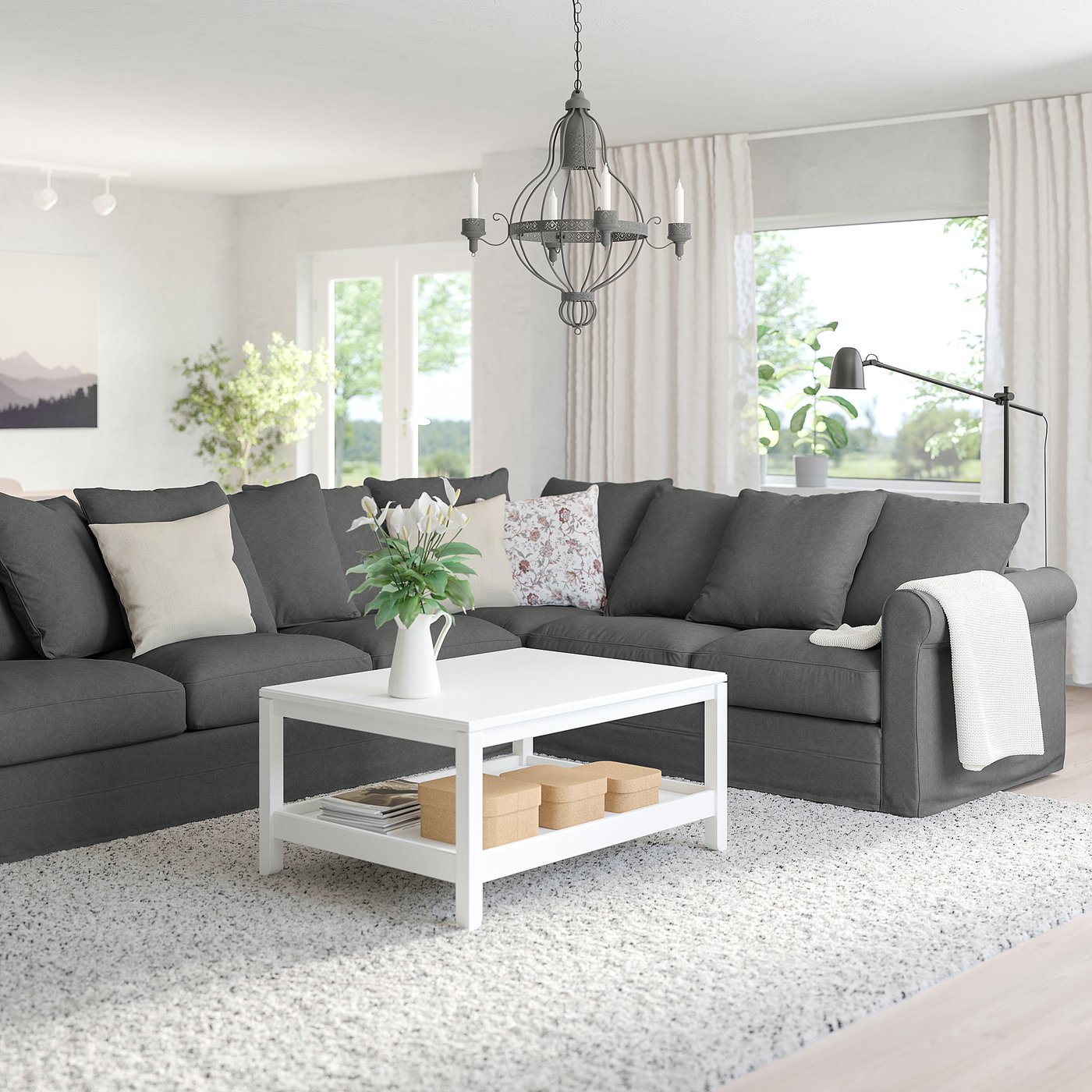 GRÖNLID Tallmyra medium grey, Corner sofa, 5seat IKEA