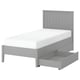 GULLABERG grey bed with drawers, sturdy design, slatted base.