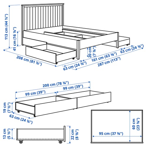 Illustration with measurements for the product: GULLABERG.