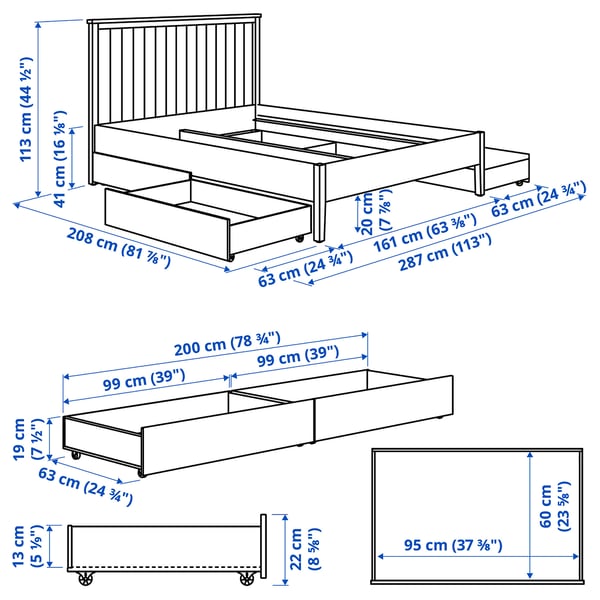 Illustration with measurements for the product: GULLABERG.