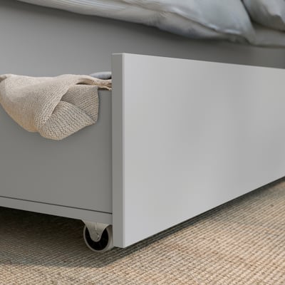 GULLABERG Bed storage box, set of 2, grey, 200 cm
