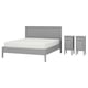 GULLABERG Bedroom furniture, set of 3, grey, Standard Double