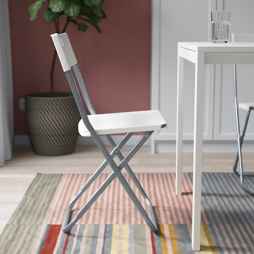 GUNDE folding chair, white IKEA