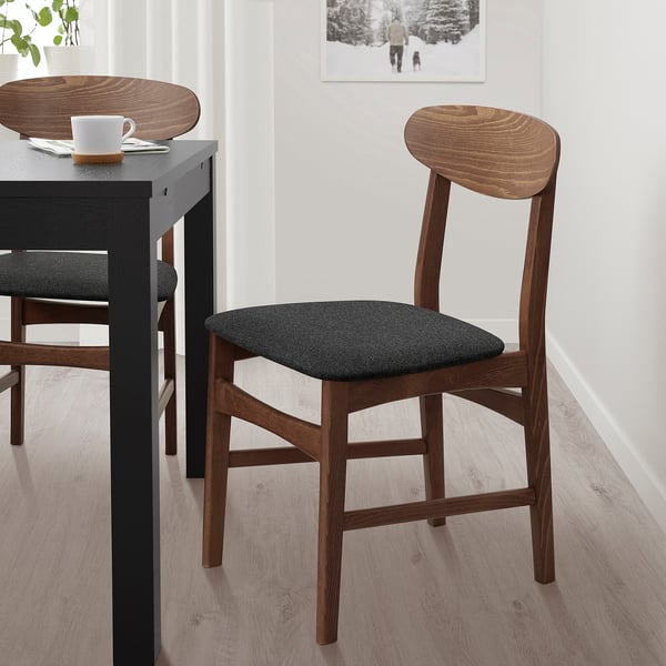 GUNLEIF Chair, brown/Gunnared dark grey