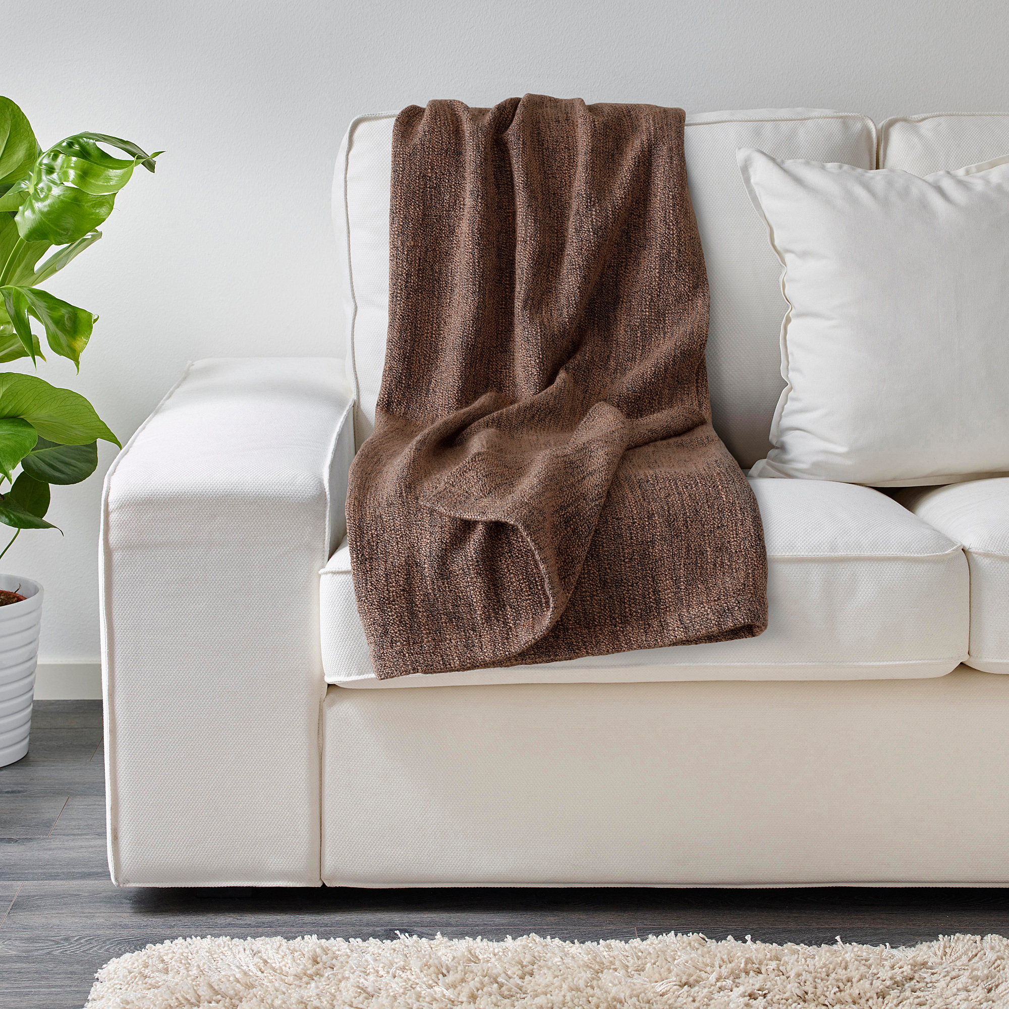GURLI Throw, light brown, 120x180 cm - IKEA