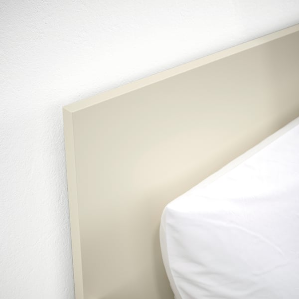 GURSKEN Bed frame with headboard, light beige, Standard Double