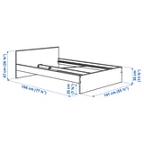 GURSKEN Bed frame with headboard, light beige, Standard Double