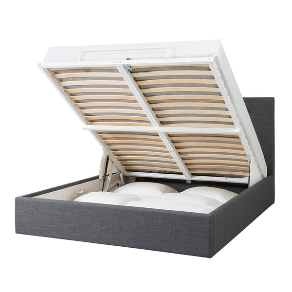 GVARV Skiftebo dark grey grey, Ottoman bed, Standard Double IKEA