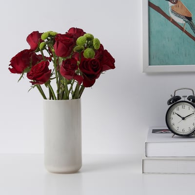 HÄCKOXEL Vase, white, 20 cm