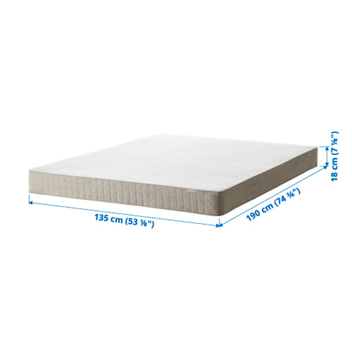 HAFSLO medium firm, beige, Sprung mattress, Standard Double IKEA