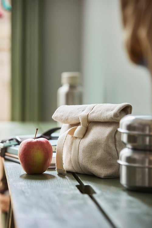 HAJMAL Snack bag, fabric, natural, 14x6x22 cm IKEA