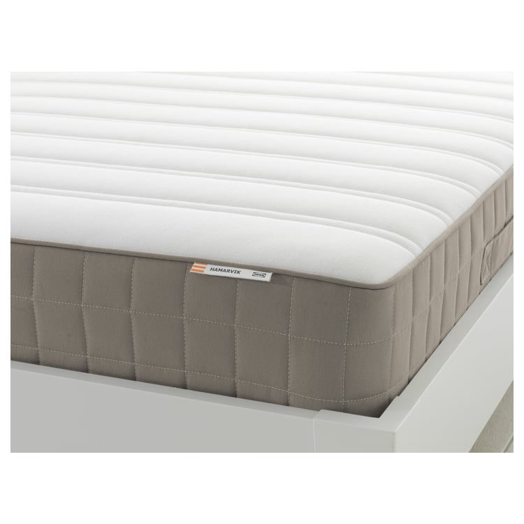 HAMARVIK firm, dark beige, Sprung mattress, Standard Double IKEA