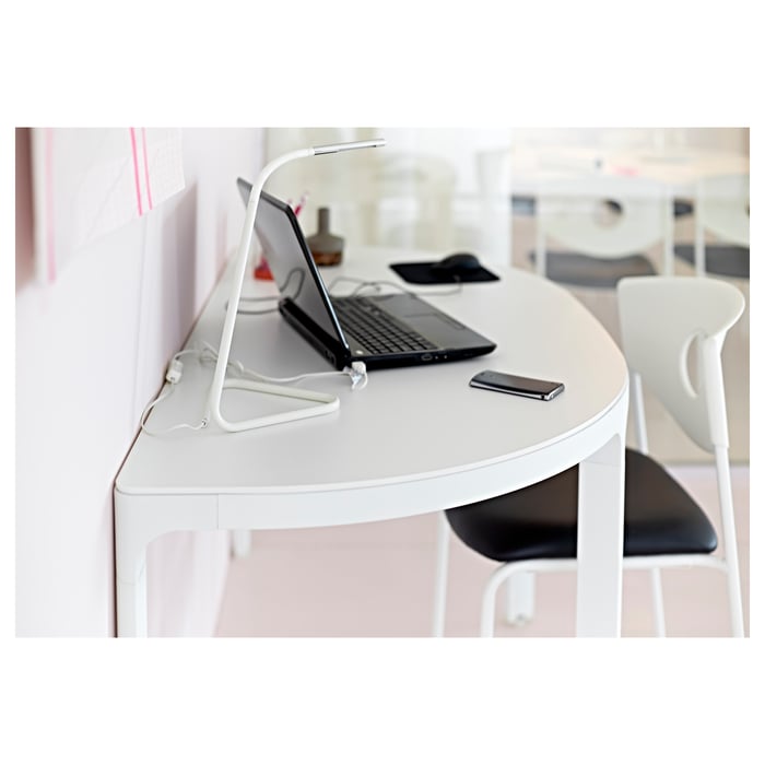 HÅRTE white/silvercolour, modern LED desk lamp IKEA